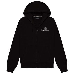 Aquascutum Mens Active Small Logo Full Zip Hoodie / Black